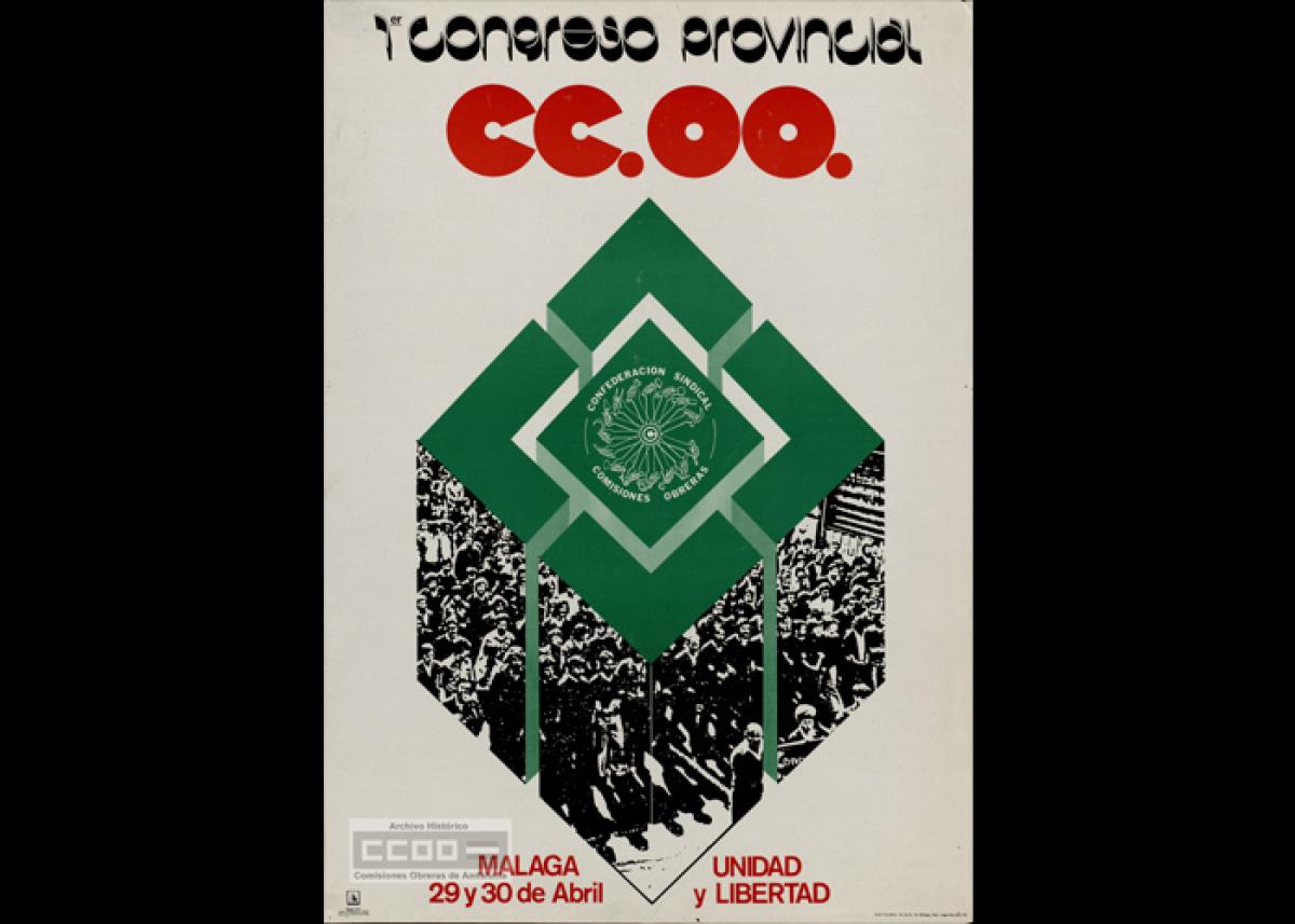 Tras la legalización de los sindicatos en abril de 1977, CCOO comienza a celebrar sus congresos a lo largo del territorio español, así, el 1º congreso de CCOO de Málaga tuvo lugar en abril de 1978 con el lema “Unidad y libertad”. En él salieron elegidos Francisco Trujillo Villanueva, secretario general; Antonio Caamaño, secretario de organización; Francisco Portilla, Juan García García, Ana Yedra Relaño y Antonio Herrera, entre otros.