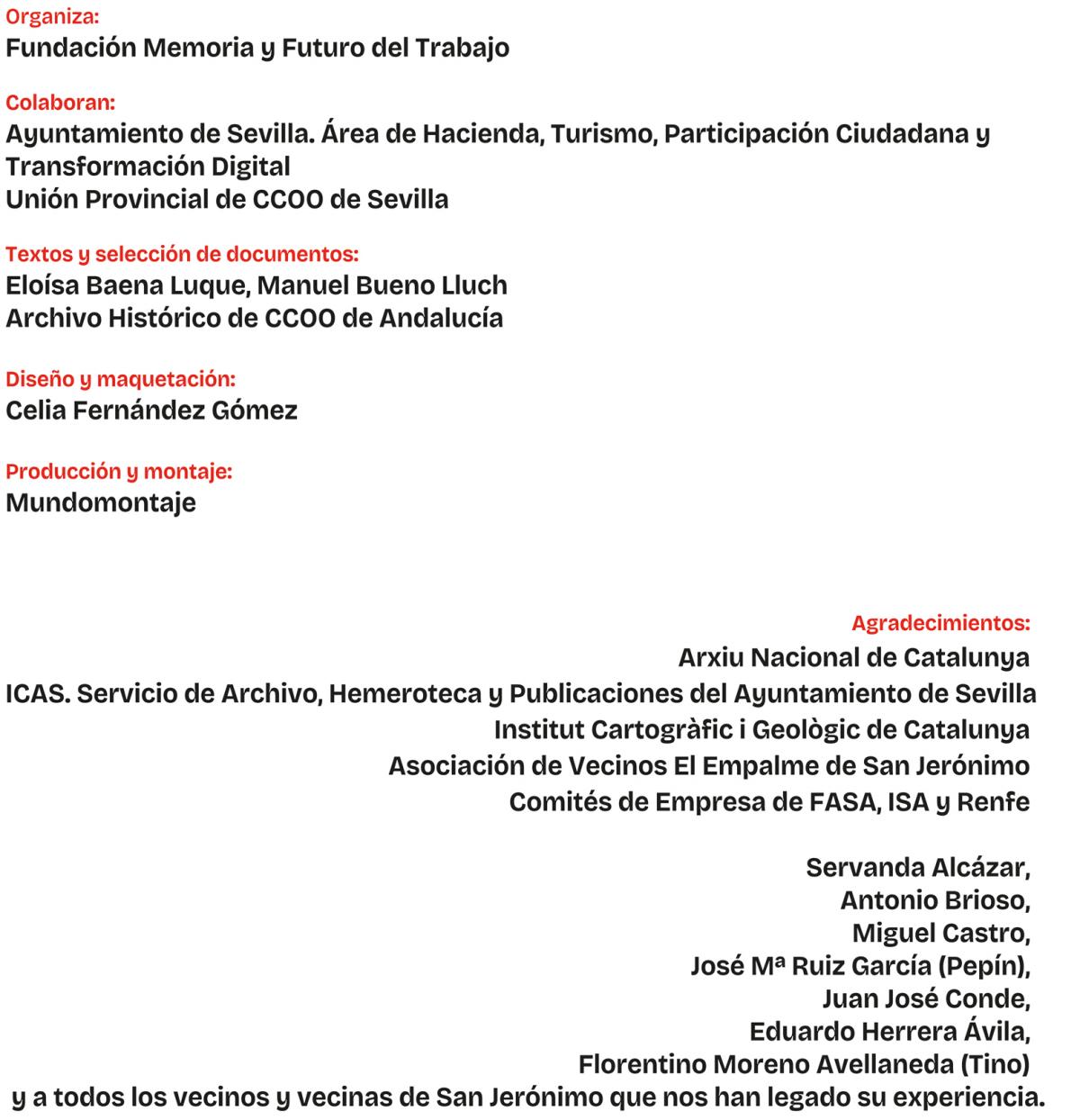 Fábrica y Barrio - panel créditos